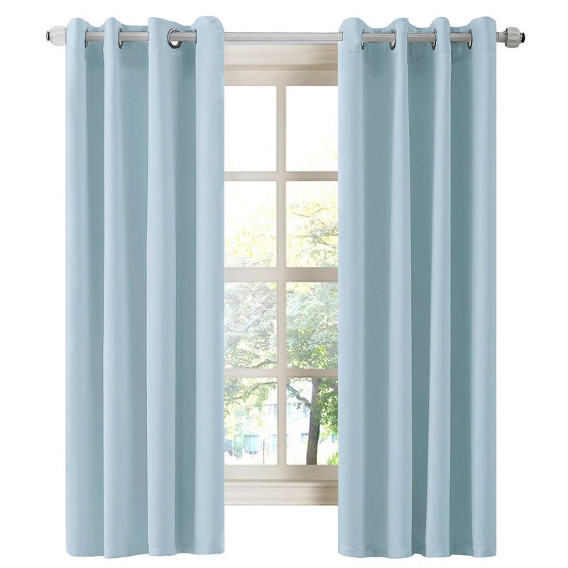 LA PALMA Thermal Insulated Blackout Darkening Grommet Living Room Curtains Window Drapes for Bedroom Pack of 2 Panels - Image 1